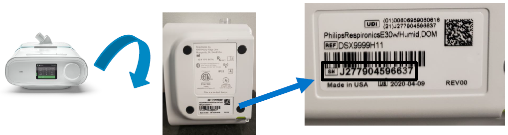Locate Serial Number E30