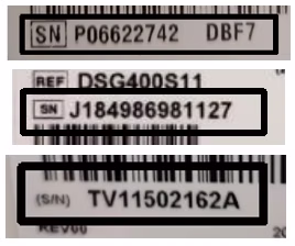 Example of where to find the serial number on your device.